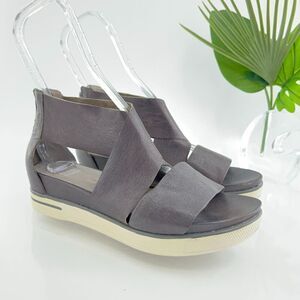 Eileen Fisher Women's Sport Crisscross Sandal Size 8.5 Bronze Leather Nubuck